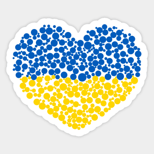 Heart shape with Ukraine flag colours - Support Ukraine Sticker